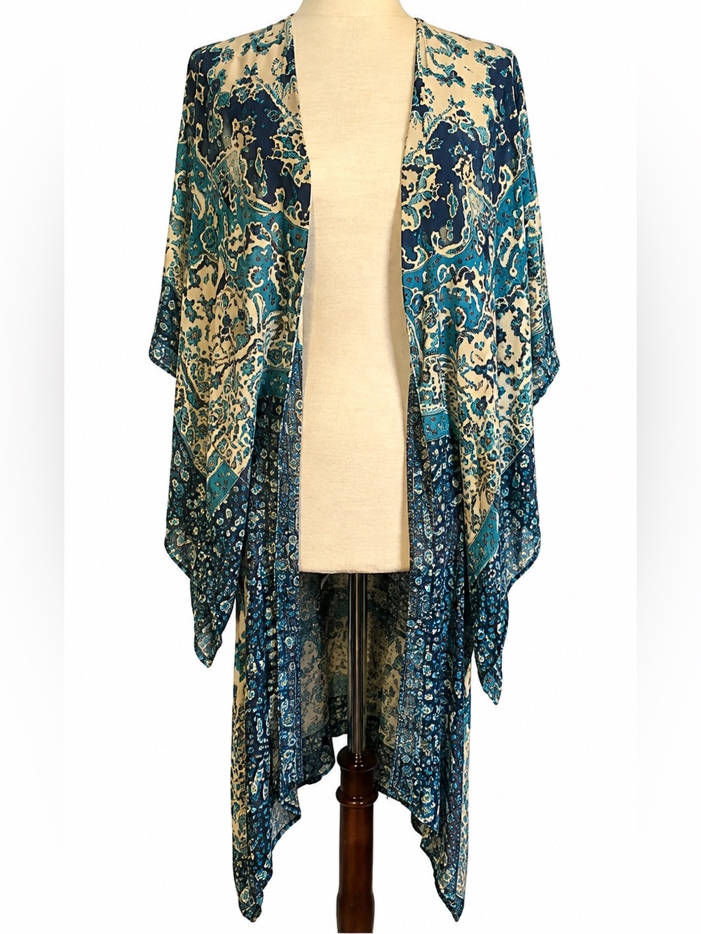 Macchia di Ruggine Paisley Kimono Duster Boho Whimsigoth Festival Artsy Folk O/S